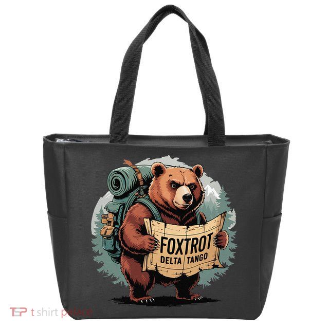 Bear Foxtrots Deltas Tangos Funny Bear Foxtrots Deltas Zip Tote Bag