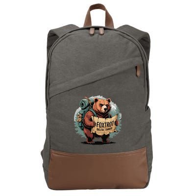 Bear Foxtrots Deltas Tangos Funny Bear Foxtrots Deltas Cotton Canvas Backpack