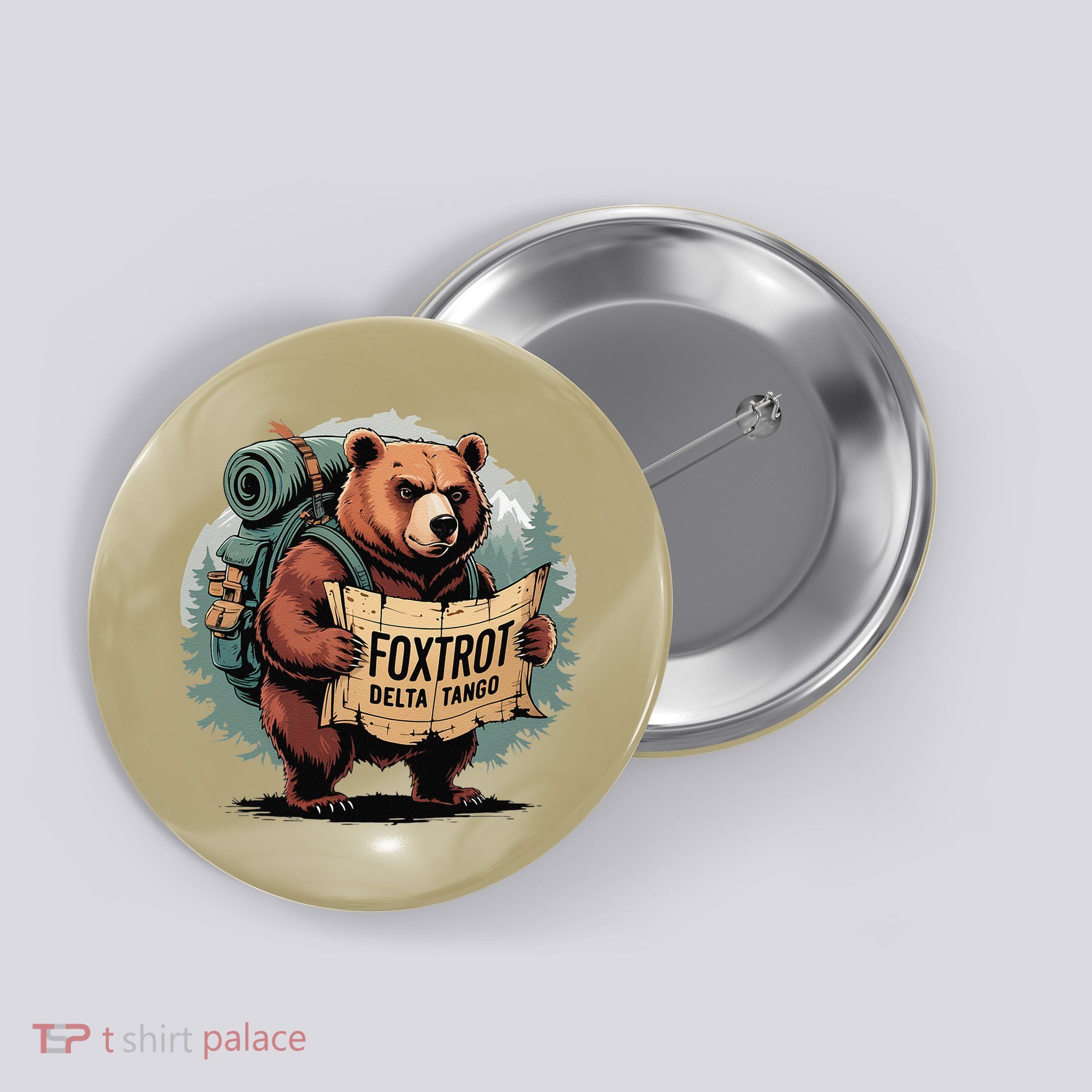 Bear Foxtrots Deltas Tangos Funny Bear Foxtrots Deltas Button