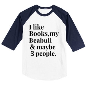 Beabull Funny Dog Owner Book Reader Lover Gift Gift Baseball Sleeve Shirt