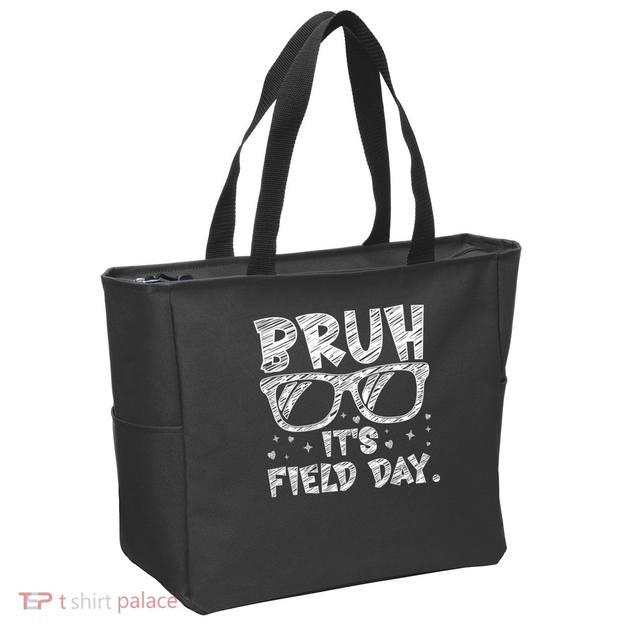Bruh Field Day Teacher Happy Field Day Sunglasses Zip Tote Bag
