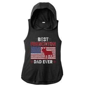 Best Frenchton Dad Ever American Flag Dog Dad Ladies PosiCharge Tri-Blend Wicking Draft Hoodie Tank