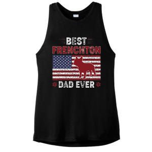 Best Frenchton Dad Ever American Flag Dog Dad Ladies PosiCharge Tri-Blend Wicking Tank