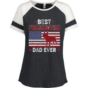 Best Frenchton Dad Ever American Flag Dog Dad Enza Ladies Jersey Colorblock Tee