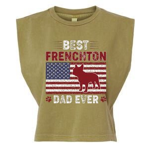 Best Frenchton Dad Ever American Flag Dog Dad Garment-Dyed Women's Muscle Tee