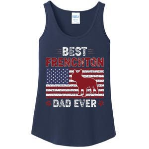 Best Frenchton Dad Ever American Flag Dog Dad Ladies Essential Tank