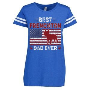 Best Frenchton Dad Ever American Flag Dog Dad Enza Ladies Jersey Football T-Shirt