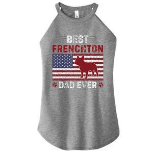 Best Frenchton Dad Ever American Flag Dog Dad Women's Perfect Tri Rocker Tank