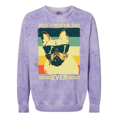 Best Frenchie Dad Design Father French Bulldog Lovers Colorblast Crewneck Sweatshirt