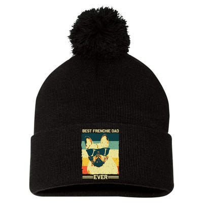 Best Frenchie Dad Design Father French Bulldog Lovers Pom Pom 12in Knit Beanie