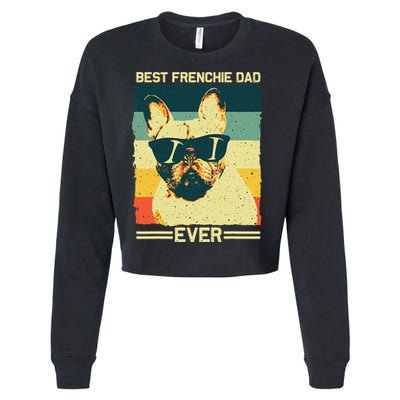 Best Frenchie Dad Design Father French Bulldog Lovers Cropped Pullover Crew