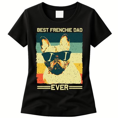Best Frenchie Dad Design Father French Bulldog Lovers Womens T-Shirt