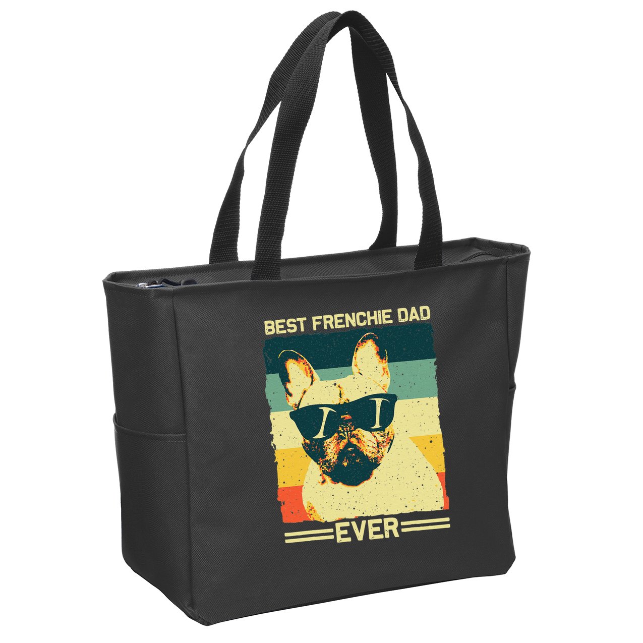 Best Frenchie Dad Design Father French Bulldog Lovers Zip Tote Bag