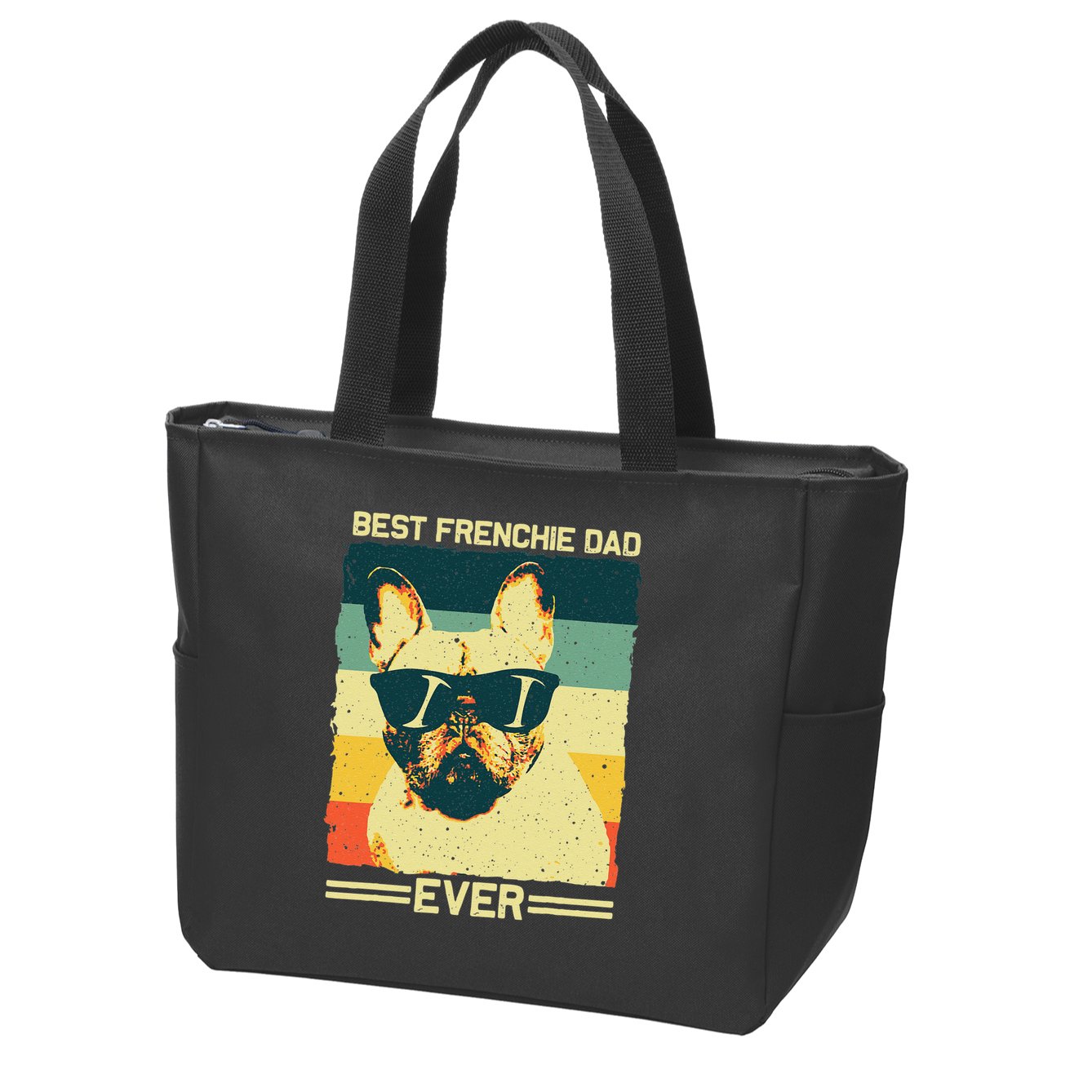Best Frenchie Dad Design Father French Bulldog Lovers Zip Tote Bag