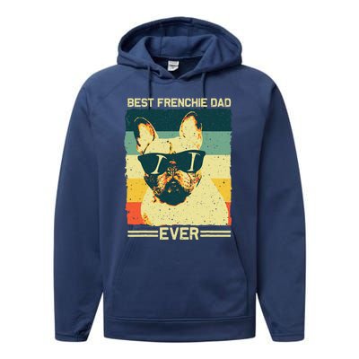 Best Frenchie Dad Design Father French Bulldog Lovers Performance Fleece Hoodie