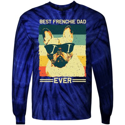 Best Frenchie Dad Design Father French Bulldog Lovers Tie-Dye Long Sleeve Shirt