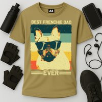 Best Frenchie Dad Design Father French Bulldog Lovers Cooling Performance Crew T-Shirt