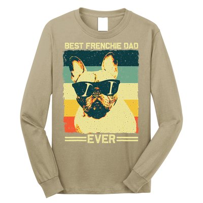 Best Frenchie Dad Design Father French Bulldog Lovers Long Sleeve Shirt