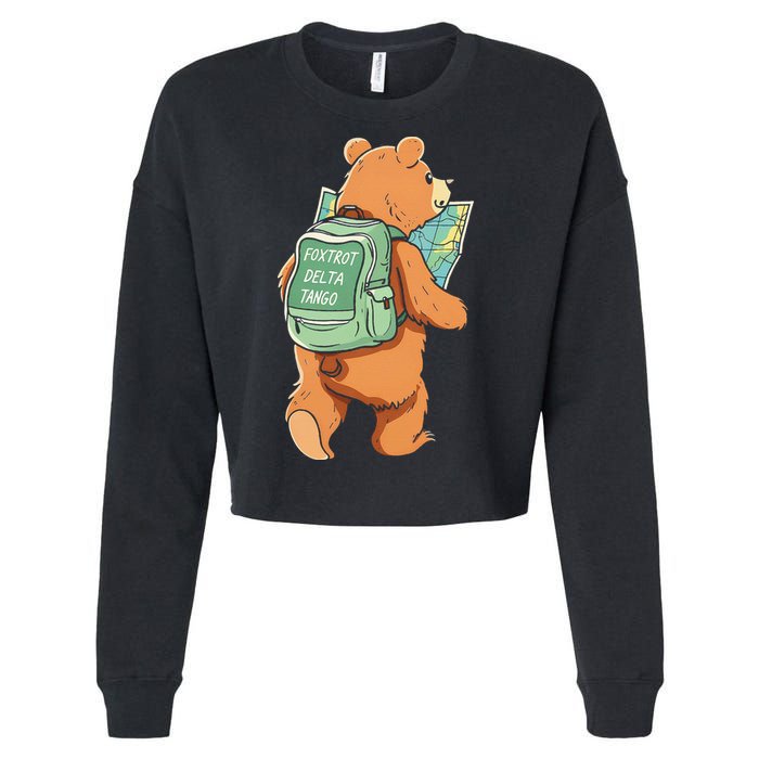 Bear Foxtrots Deltas Tangos Cropped Pullover Crew