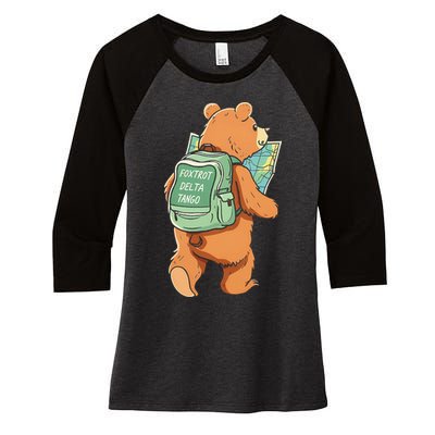 Bear Foxtrots Deltas Tangos Women's Tri-Blend 3/4-Sleeve Raglan Shirt