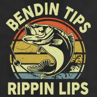 Bass Fish Dad Bendin Tips Rippin Lips Funny Papa Fishing Hat