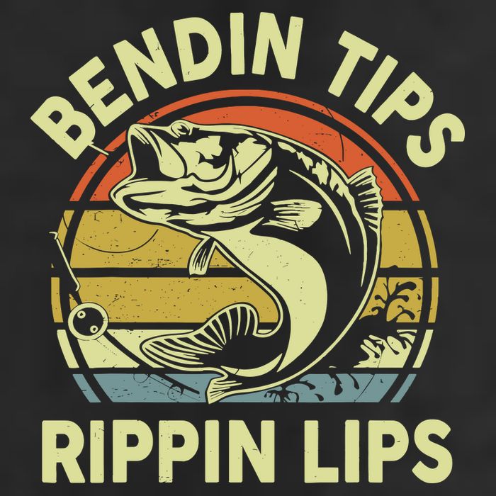 Bass Fish Dad Bendin Tips Rippin Lips Funny Papa Fishing Hat