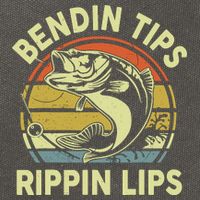 Bass Fish Dad Bendin Tips Rippin Lips Funny Papa Fishing Cotton Canvas Backpack