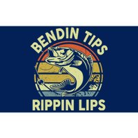 Bass Fish Dad Bendin Tips Rippin Lips Funny Papa Fishing Bumper Sticker