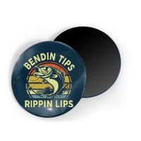 Bass Fish Dad Bendin Tips Rippin Lips Funny Papa Fishing Magnet