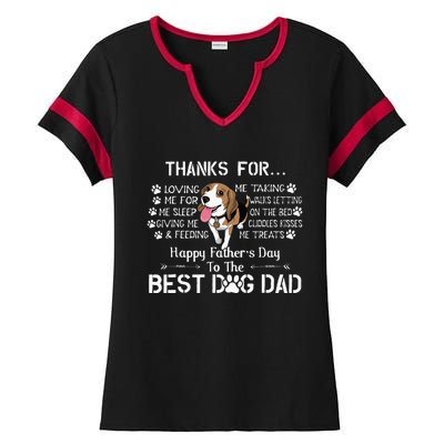 Beagle Fathers Day Funny Beagle Lover For Beagle Dad Ladies Halftime Notch Neck Tee