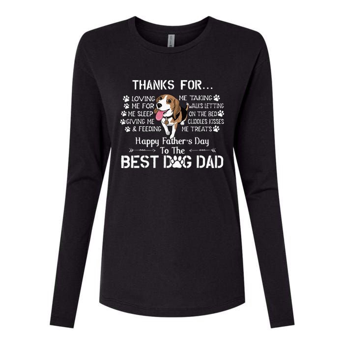 Beagle Fathers Day Funny Beagle Lover For Beagle Dad Womens Cotton Relaxed Long Sleeve T-Shirt