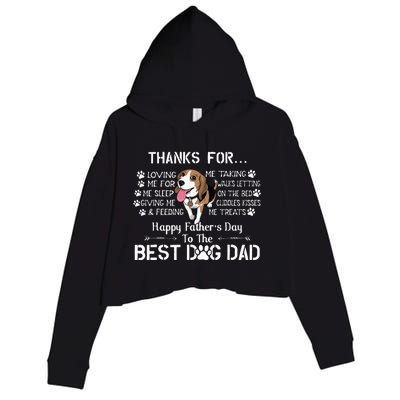 Beagle Fathers Day Funny Beagle Lover For Beagle Dad Crop Fleece Hoodie