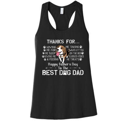 Beagle Fathers Day Funny Beagle Lover For Beagle Dad Women's Racerback Tank