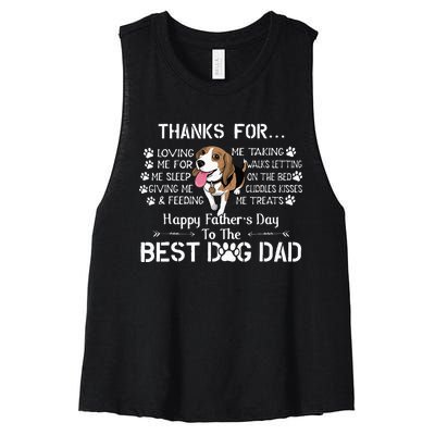 Beagle Fathers Day Funny Beagle Lover For Beagle Dad Women's Racerback Cropped Tank