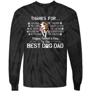 Beagle Fathers Day Funny Beagle Lover For Beagle Dad Tie-Dye Long Sleeve Shirt