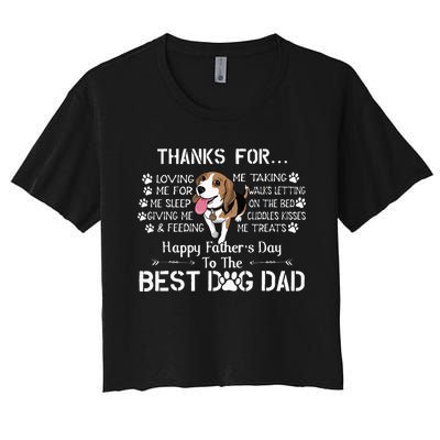 Beagle Fathers Day Funny Beagle Lover For Beagle Dad Women's Crop Top Tee