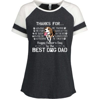 Beagle Fathers Day Funny Beagle Lover For Beagle Dad Enza Ladies Jersey Colorblock Tee