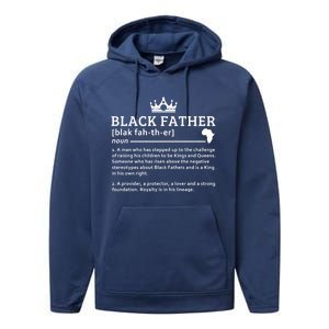 Black Father Definition African American Dad Gift Performance Fleece Hoodie