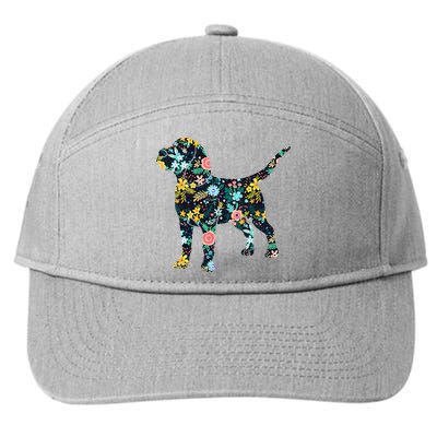 Beagle Floral Dog Silhouette Graphic 7-Panel Snapback Hat