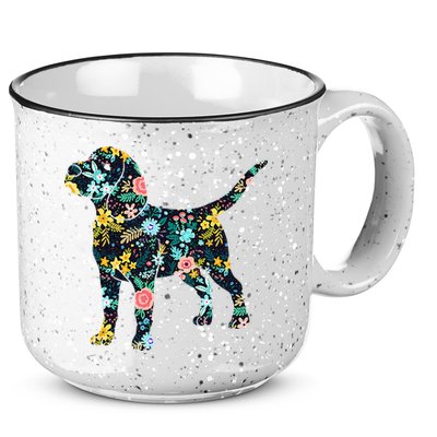 Beagle Floral Dog Silhouette Graphic 15oz Campfire Ceramic Mug