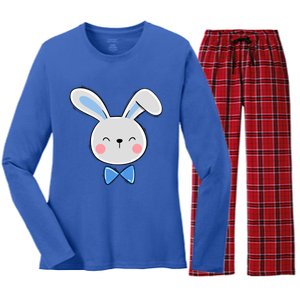 Bunny Face Dad Daddy Papa Easter Bunny Gift Women's Long Sleeve Flannel Pajama Set 