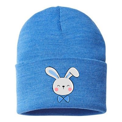 Bunny Face Dad Daddy Papa Easter Bunny Gift Sustainable Knit Beanie