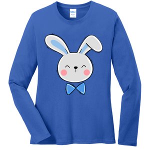 Bunny Face Dad Daddy Papa Easter Bunny Gift Ladies Long Sleeve Shirt