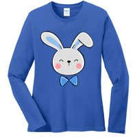 Bunny Face Dad Daddy Papa Easter Bunny Gift Ladies Long Sleeve Shirt