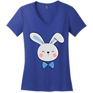 Bunny Face Dad Daddy Papa Easter Bunny Gift Women's V-Neck T-Shirt