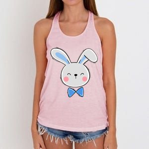 Bunny Face Dad Daddy Papa Easter Bunny Gift Women's Knotted Racerback Tank