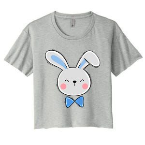 Bunny Face Dad Daddy Papa Easter Bunny Gift Women's Crop Top Tee