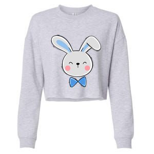 Bunny Face Dad Daddy Papa Easter Bunny Gift Cropped Pullover Crew