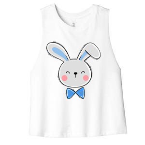 Bunny Face Dad Daddy Papa Easter Bunny Gift Women's Racerback Cropped Tank