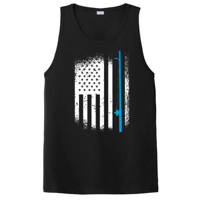 Bass Fishing Distressed American Flag Patriotic Fisherman PosiCharge Competitor Tank